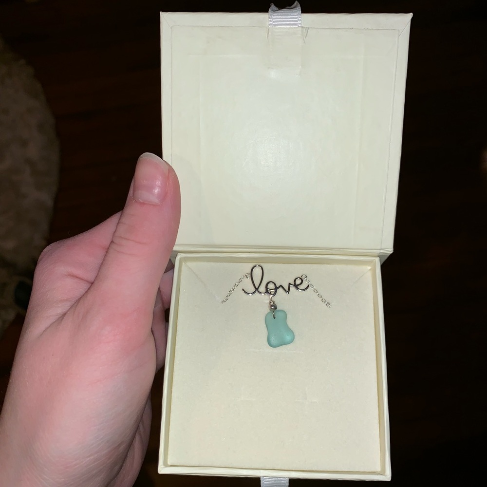 Adorable sea glass ~love~ necklace